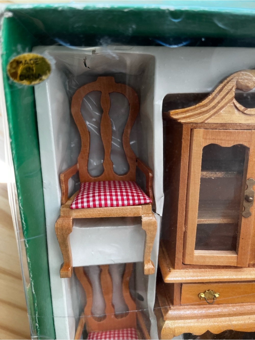 Vtg Albert E. Price 7-piece wooden dining room dollhouse furniture set COMPLETE - Picture 5 of 10
